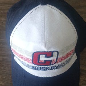 Canadian Hockey Cap Hat Golf Black & White Adjustable 100% Cotton